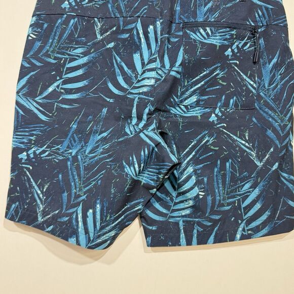 All In Motion Hybrid Shorts Mens Small Inner Drawstring Blue Tropical Print - Picture 8 of 16
